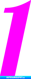 Samolepka Startovní číslo 1 typ 3 Fluorescentní růžová