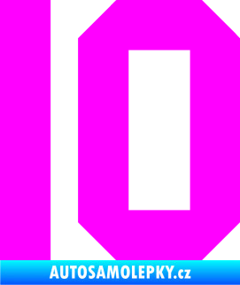 Samolepka Startovní číslo 10 Fluorescentní růžová