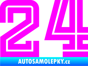 Samolepka Startovní číslo 24 typ 7 Fluorescentní růžová