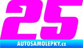 Samolepka Startovní číslo 25 typ 6 Fluorescentní růžová