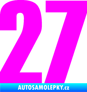 Samolepka Startovní číslo 27 typ 2     Fluorescentní růžová