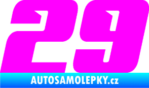 Samolepka Startovní číslo 29 typ 6 Fluorescentní růžová