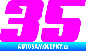 Samolepka Startovní číslo 35 typ 6 Fluorescentní růžová