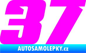 Samolepka Startovní číslo 37 typ 6 Fluorescentní růžová