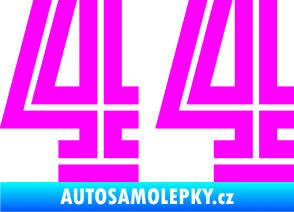 Samolepka Startovní číslo 44 typ 7 Fluorescentní růžová