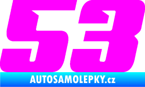 Samolepka Startovní číslo 53 typ 6 Fluorescentní růžová