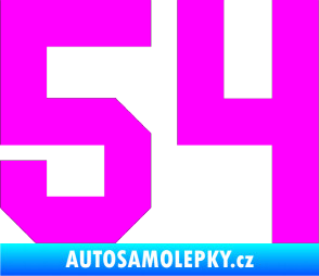 Samolepka Startovní číslo 54 Fluorescentní růžová