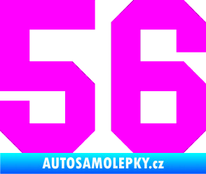 Samolepka Startovní číslo 56 Fluorescentní růžová
