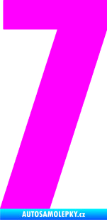 Samolepka Startovní číslo 7 typ 2    Fluorescentní růžová