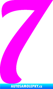 Samolepka Startovní číslo 7 typ 3 Fluorescentní růžová