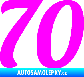 Samolepka Startovní číslo 70 typ 3  Fluorescentní růžová