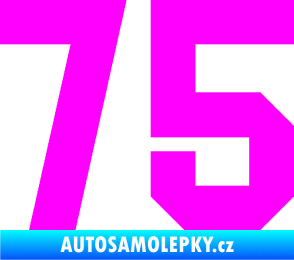 Samolepka Startovní číslo 75 Fluorescentní růžová