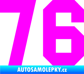 Samolepka Startovní číslo 76 Fluorescentní růžová