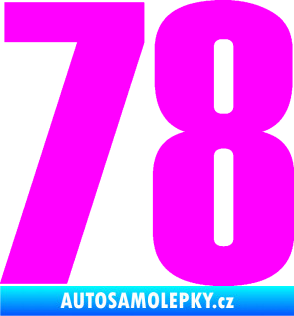Samolepka Startovní číslo 78 typ 2         Fluorescentní růžová