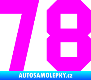 Samolepka Startovní číslo 78 Fluorescentní růžová