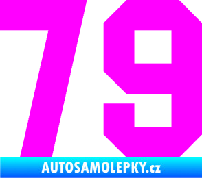 Samolepka Startovní číslo 79 Fluorescentní růžová
