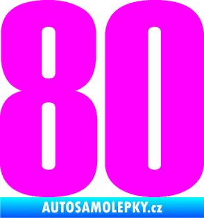 Samolepka Startovní číslo 80 typ 2           Fluorescentní růžová