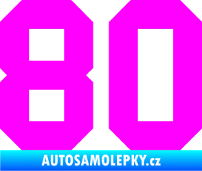 Samolepka Startovní číslo 80 Fluorescentní růžová