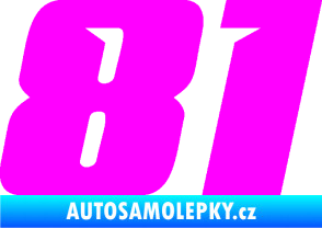 Samolepka Startovní číslo 81 typ 6 Fluorescentní růžová