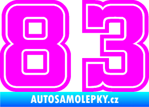 Samolepka Startovní číslo 83 typ 5 Fluorescentní růžová