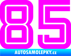 Samolepka Startovní číslo 85 typ 7 Fluorescentní růžová