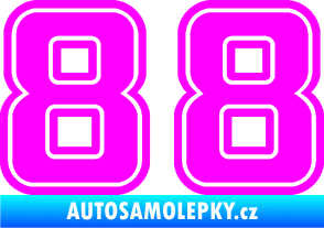 Samolepka Startovní číslo 88 typ 5 Fluorescentní růžová