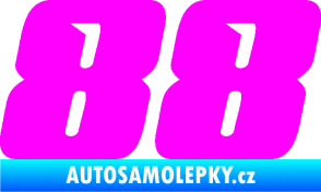 Samolepka Startovní číslo 88 typ 6 Fluorescentní růžová