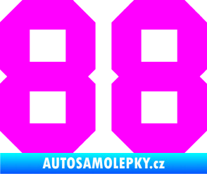Samolepka Startovní číslo 88 Fluorescentní růžová