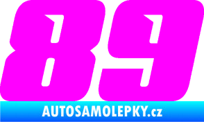 Samolepka Startovní číslo 89 typ 6 Fluorescentní růžová