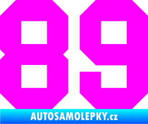 Samolepka Startovní číslo 89 Fluorescentní růžová