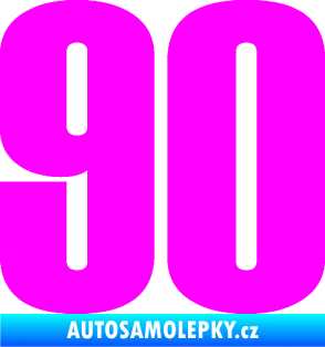 Samolepka Startovní číslo 90 typ 2          Fluorescentní růžová
