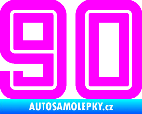 Samolepka Startovní číslo 90 typ 7 Fluorescentní růžová