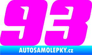 Samolepka Startovní číslo 93 typ 6 Fluorescentní růžová