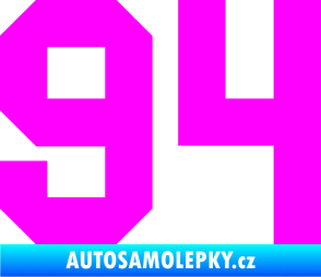 Samolepka Startovní číslo 94 Fluorescentní růžová