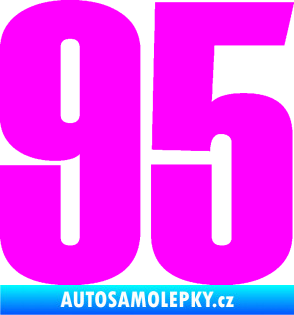 Samolepka Startovní číslo 95 typ 2     Fluorescentní růžová
