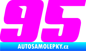 Samolepka Startovní číslo 95 typ 6 Fluorescentní růžová