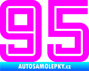 Samolepka Startovní číslo 95 typ 7 Fluorescentní růžová