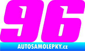 Samolepka Startovní číslo 96 typ 6 Fluorescentní růžová