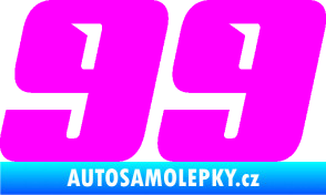 Samolepka Startovní číslo 99 typ 6 Fluorescentní růžová