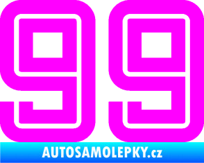 Samolepka Startovní číslo 99 typ 7 Fluorescentní růžová