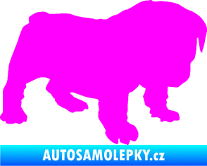 Samolepka Štěňátko 004 pravá francouzský buldoček Fluorescentní růžová