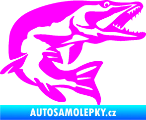 Samolepka Štika 001 pravá Fluorescentní růžová