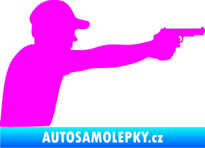 Samolepka Střelec silueta 001 pravá Fluorescentní růžová