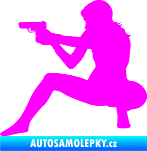 Samolepka Střelkyně 003 levá Fluorescentní růžová