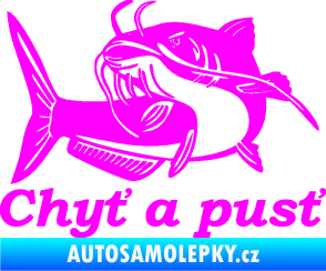 Samolepka Sumec 002 chyť a pusť levá Fluorescentní růžová