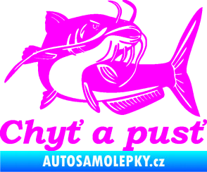 Samolepka Sumec 002 chyť a pusť pravá Fluorescentní růžová