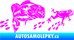 Samolepka Sumec 005 levá se žábou Fluorescentní růžová