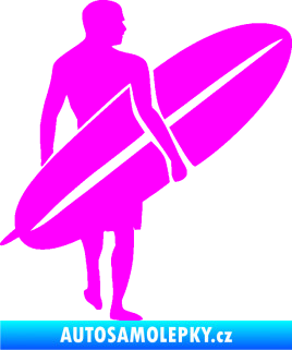 Samolepka Surfař 004 pravá Fluorescentní růžová