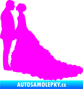 Samolepka Svatba 002 levá Fluorescentní růžová