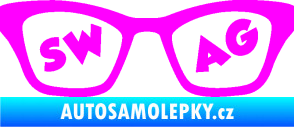 Samolepka Swag nápis v brýlích Fluorescentní růžová
